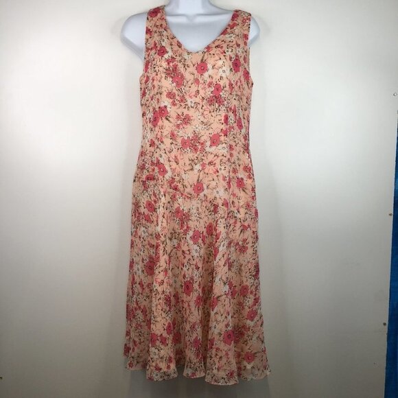 Ann Taylor Factory Floral Multicolor 100% Silk  Lined Dress Size 6. NWT - Picture 1 of 14
